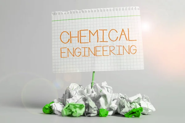 Writing displaying text Chemical Engineering, Business approach developing things dealing with the industrial application of chemistry