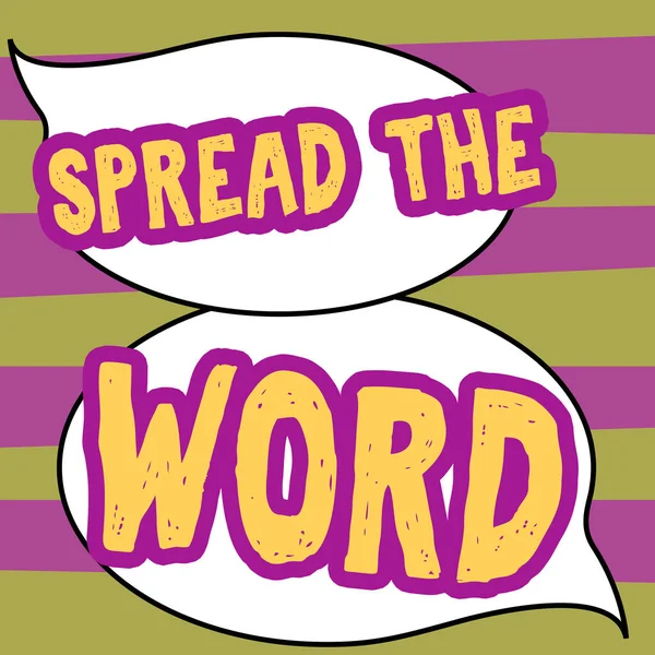 Tekst Pisma Ręcznego Spread Word Word Share Information News Using — Zdjęcie stockowe