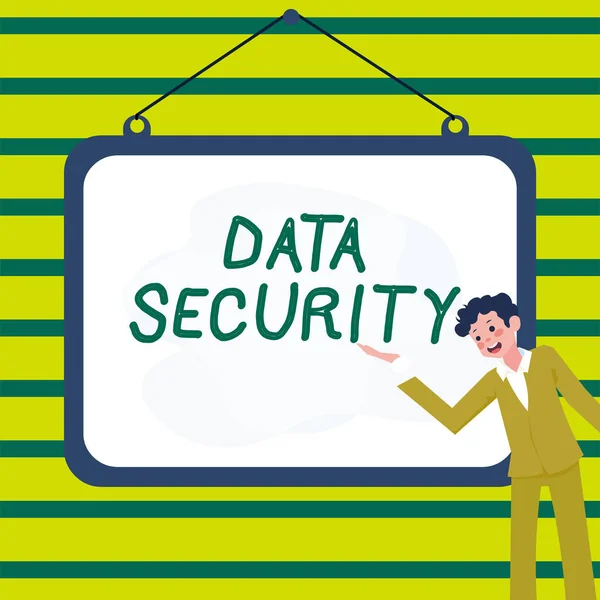 Tekstbord Met Data Security Concept Betekent Vertrouwelijkheid Disk Encryption Backups — Stockfoto