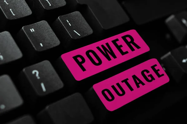 Sign Exibindo Power Outage Abordagem Negócios Capacidade Influenciar Pares Para — Fotografia de Stock