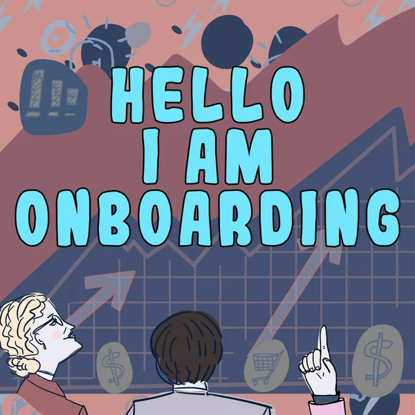 Scrittura Visualizzazione Del Testo Hello Onboarding Word Written Action Processo — Foto Stock