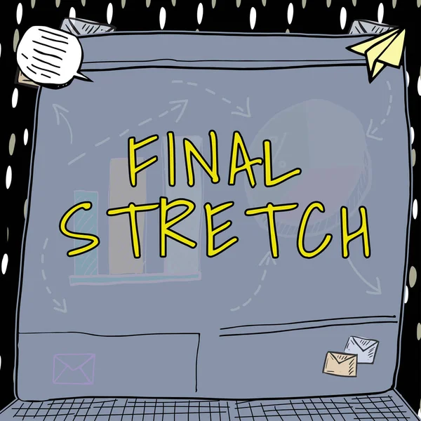 Tekstbord Met Final Stretch Conceptuele Foto Laatste Poot Einde Ronde — Stockfoto