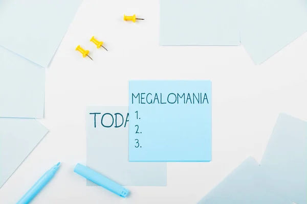 Handwriting Text Megalomania Business Idea Mental Illness Marked Feelings Personal — Stock Photo, Image
