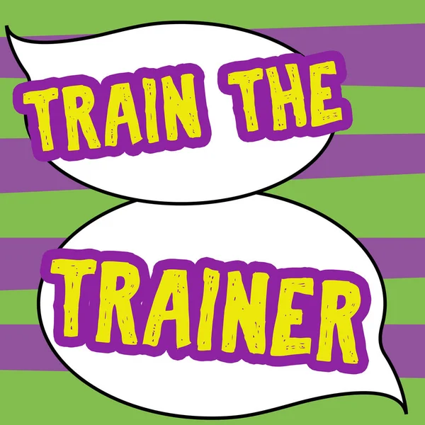 Εννοιολογική Λεζάντα Train Trainer Word Γράφτηκε Για Διδάξει Μέντορας Εκπαιδεύσει — Φωτογραφία Αρχείου