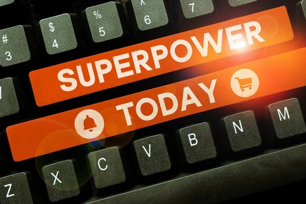 Handwriting text Superpower, Word for a power or ability of a kind enables and enforces the bearer