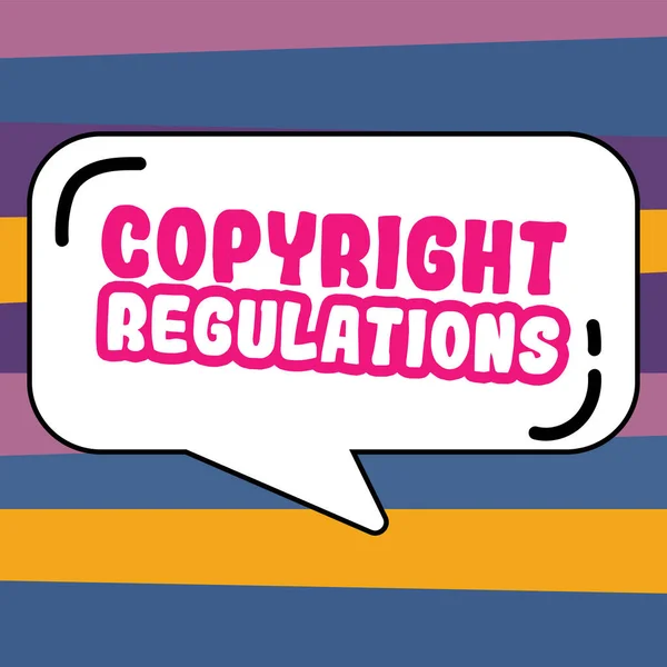 Texto Que Muestra Inspiración Copyright Regulations Business Concept Body Law —  Fotos de Stock