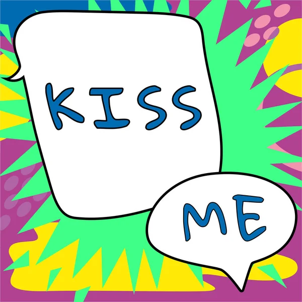 Подпишитесь Kiss Означает Неофициальную Просьбу Коснуться Моих Губ Губами Надавить — стоковое фото