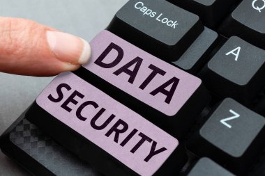 Data Security, Business idea Confidentiality Disk Şifreleme Yedekleme Parola Kalkanlarını gösteren metin işareti