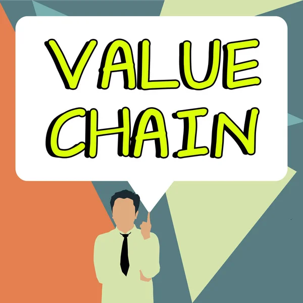 Text Showing Inspiration Value Chain Business Idea Business Manufacturing Process — Stock Photo, Image