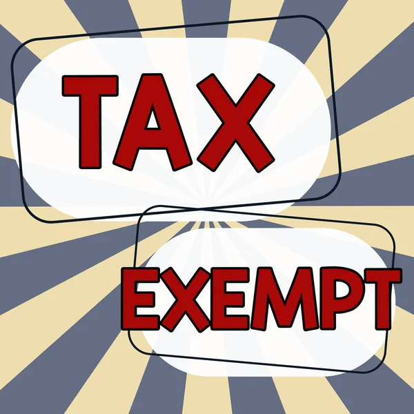 Tax Exempt Handwriting Text Tax Exempt Business Overview Income — 스톡 사진