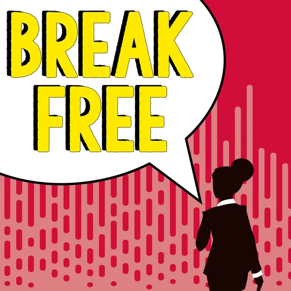 Pisanie Tekstu Break Free Koncepcja Biznesowa Inny Sposób Powiedzenie Zbawienia — Zdjęcie stockowe
