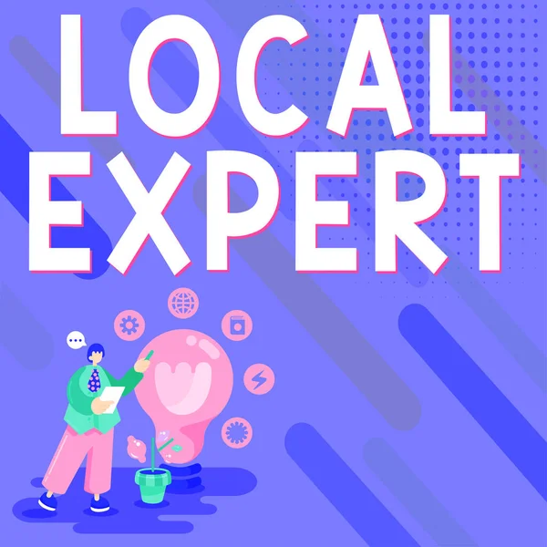 Konzeptionelle Präsentation Local Expert Business Ansatz Bietet Expertise Und Unterstützung — Stockfoto