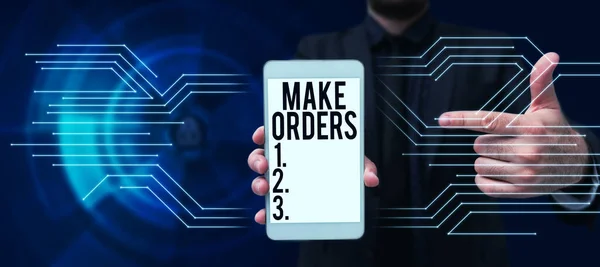 Make Order Business Showcase Sunan Metin Başlığı Bir Partiden Diğerine — Stok fotoğraf