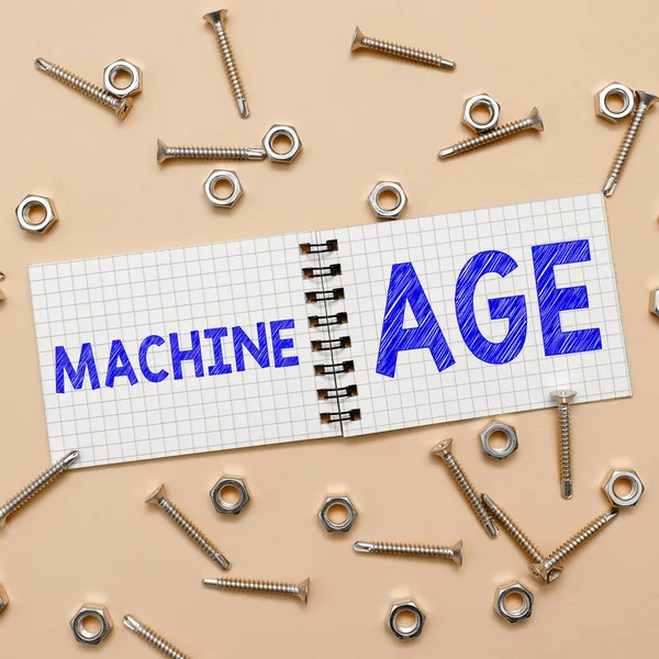 Didascalia Concettuale Machine Age Parola Periodo Sviluppo Nuove Tecnologie Processi — Foto Stock