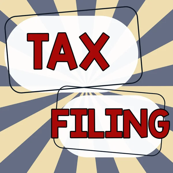 Yazısı Vergi Dosyası Konsepti Vergi Mükelleflerinin Mali Bilgileriyle Doldurulan Belgeleri — Stok fotoğraf