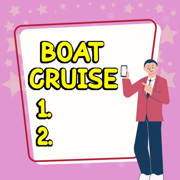 Conceptual Caption Boat Cruise Business Showcase Vitorlázás Környéken Pontos Célállomás — Stock Fotó