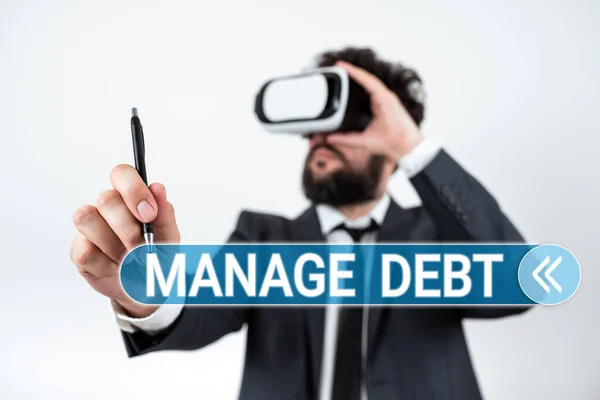 Text Showing Inspiration Manage Debt Business Showcase Unofficial Agreement Unsecured — Stock Photo, Image