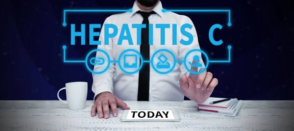 Titulek Textem Hepatitida Koncepční Foto Zánět Jater Způsobený Virovou Infekcí — Stock fotografie