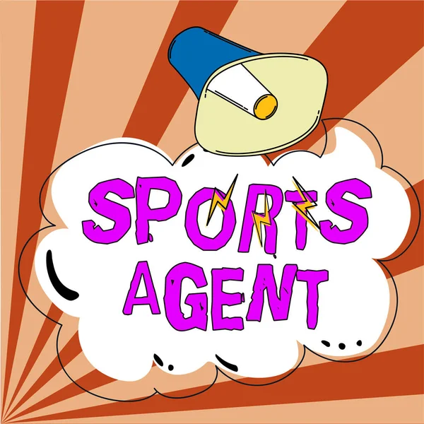 Escrevendo Exibindo Texto Sports Agent Pessoa Abordagem Negócios Gerencia Recrutamento — Fotografia de Stock