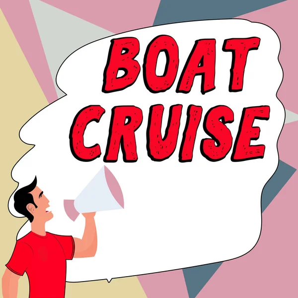 Концептуальный Дисплей Boat Cruise Word Written Sail Area Precise Destination — стоковое фото