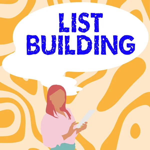 Text Showing Inspiration List Building Business Approach Database People You — Stock Photo, Image