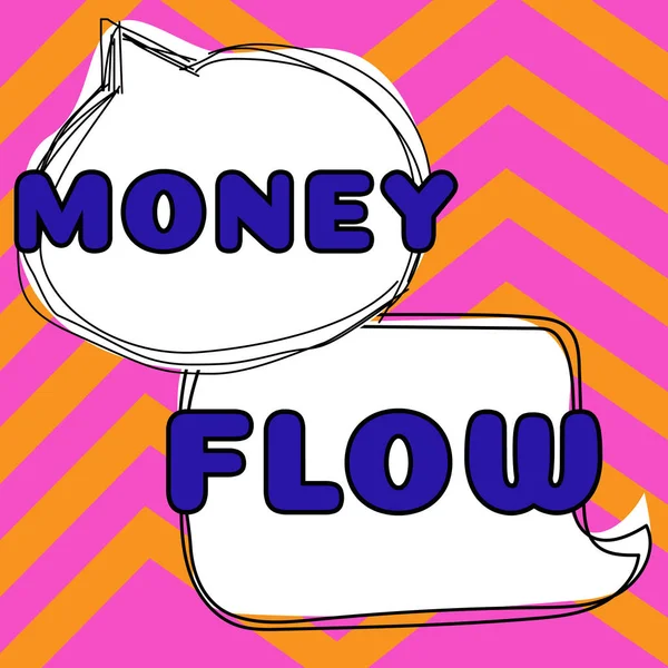 Handschrift Money Flow Business Overzicht Toename Daling Van Hoeveelheid Geld — Stockfoto