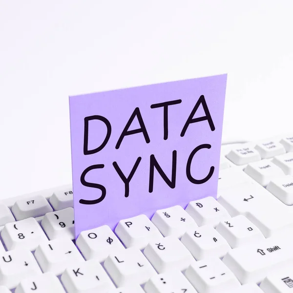 Tekst Bijschrift Met Data Sync Business Concept Data Die Continu — Stockfoto