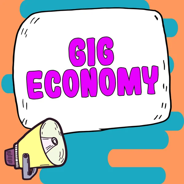 Didascalia Testo Che Presenta Gig Economy Business Concept Sistema Libero — Foto Stock