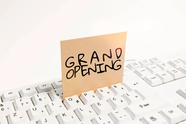 Grand Opening Business Overview Ribbon Cutting New Business First Day — 스톡 사진