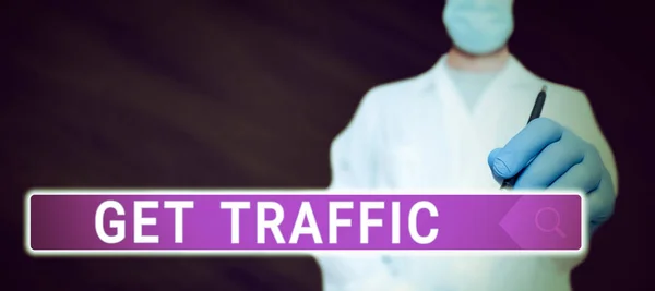 Podpis Koncepcyjny Get Traffic Pomysł Biznesowy Ilość Danych Wysłanych Otrzymanych — Zdjęcie stockowe