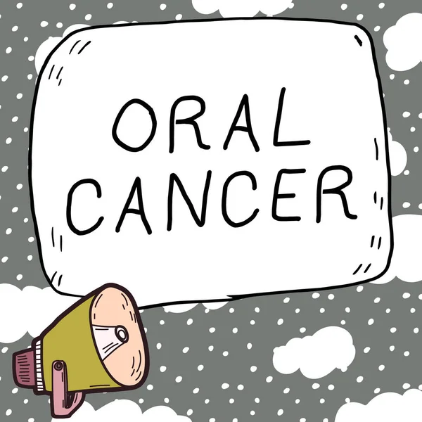 口腔癌を表示する記号 唇口または上喉のラインの癌のための単語 — ストック写真