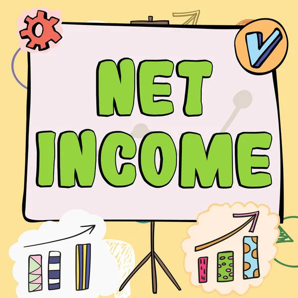 Handschrift Netto Inkomen Bedrijf Concept Het Bruto Inkomen Dat Overblijft — Stockfoto
