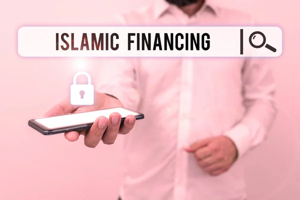 Writing Displaying Text Islamic Financing Business Concept Banking Activity Investment — Stock Photo, Image