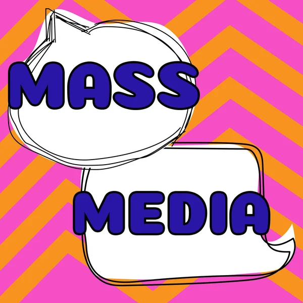 Håndskriftsmeldingen Mass Media Word Group Folk Som Forteller Offentligheten Hva – stockfoto