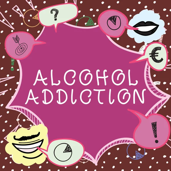 Текст Почерка Alcohol Addiction Word Characterized Frequent Excessive Consumption Alcoholic — стоковое фото