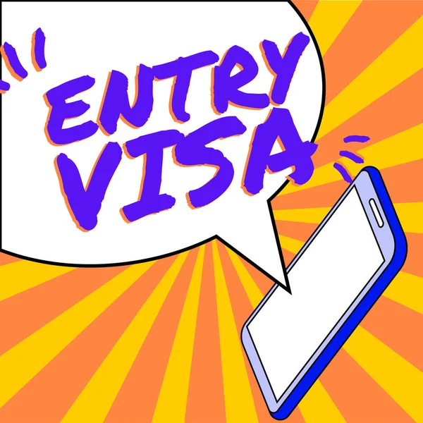 Légende Texte Présentant Visa Entrée Idée Entreprise Autorisation Entrer Dans — Photo