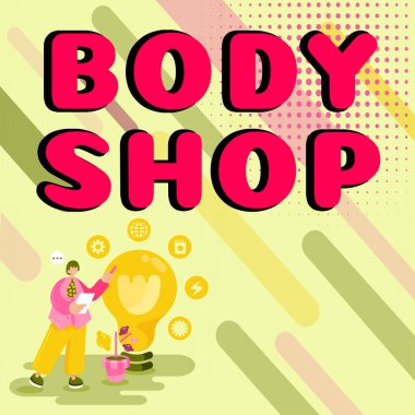 Metin Sergisi, Kavramsal Fotoğraf Yazımı Otomotiv Cesetlerinin yapıldığı veya tamir edildiği bir dükkan