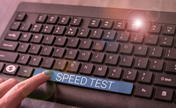 Text caption presenting Speed Test, Concept meaning psychological test for the maximum speed of performing a task