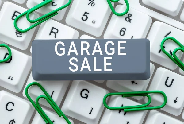 Inspiration showing sign Garage Sale, Business concept sale of miscellaneous household goods often held in the garage
