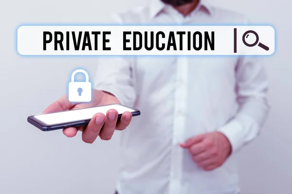 Text Showing Inspiration Private Education Business Concept Belonging Use Particular — Stock Photo, Image