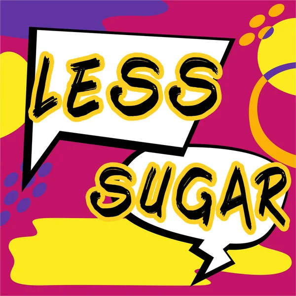 Texto Que Muestra Inspiración Menos Azúcar Concepto Negocio Menor Volumen — Foto de Stock