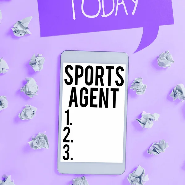 Inspiracja Pokazując Znak Sport Agent Słowo Dla Osoby Zarządza Rekrutacją — Zdjęcie stockowe