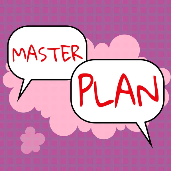 Inspiratie Met Uithangbord Master Plan Business Showcase Dynamisch Langetermijnplanningsdocument Uitgebreid — Stockfoto