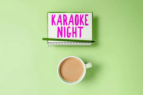 Tekenen Tonen Karaoke Night Business Concept Entertainment Zingen Mee Instrumentale — Stockfoto