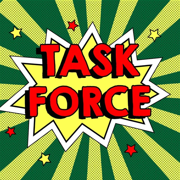 Handskrift Tecken Task Force Begreppet Innebär Grupp Människor Som Förs — Stockfoto