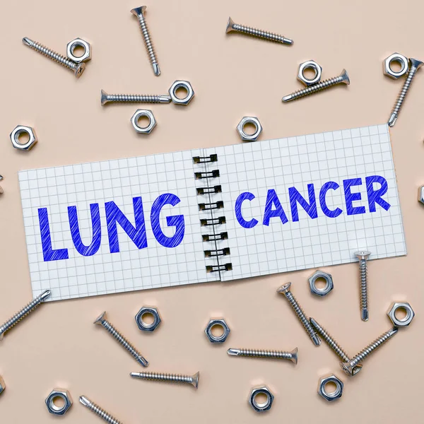 Segno Testo Che Mostra Cancro Polmoni Foto Concettuale Crescita Incontrollata — Foto Stock