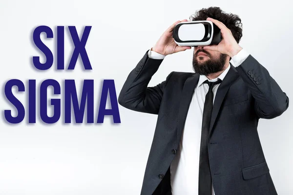 Text Bildtext Presenterar Sex Sigma Business Overview Management Tekniker För — Stockfoto