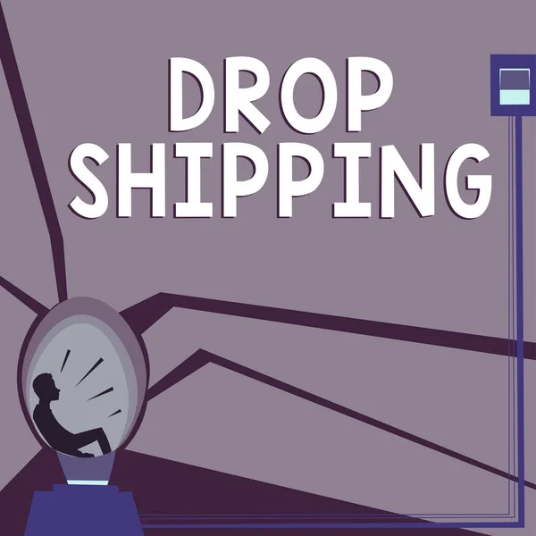 Legenda Conceitual Drop Shipping Conceito Negócio Para Enviar Mercadorias Fabricante — Fotografia de Stock