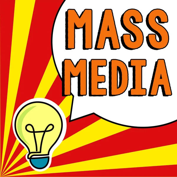 Titulek Textem Mass Media Podnikatelský Nápad Lidé Skupiny Kteří Informují — Stock fotografie