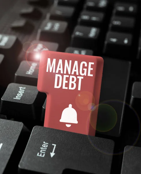 Bildunterschrift Manage Debt Wort Für Inoffizielle Vereinbarung Mit Ungesicherten Gläubigern — Stockfoto